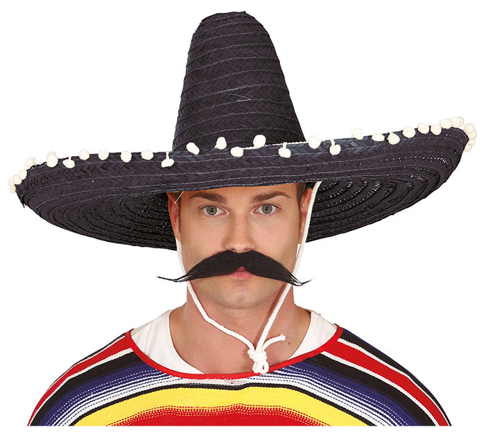Sombrero Schwarz/Grün 60cm