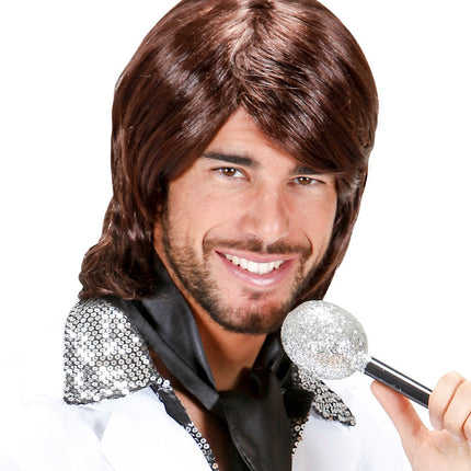 Braune Perücke Popstar