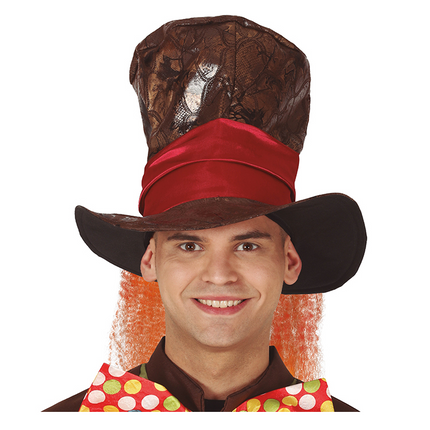 Brauner Tall Hat Rotes Band