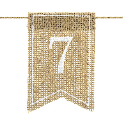 Tischnummern Jute 10,5cm 20Stück