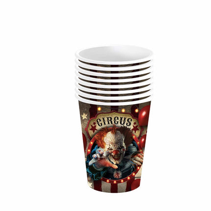 Halloween Becher Clown 240ml 6 Stk.
