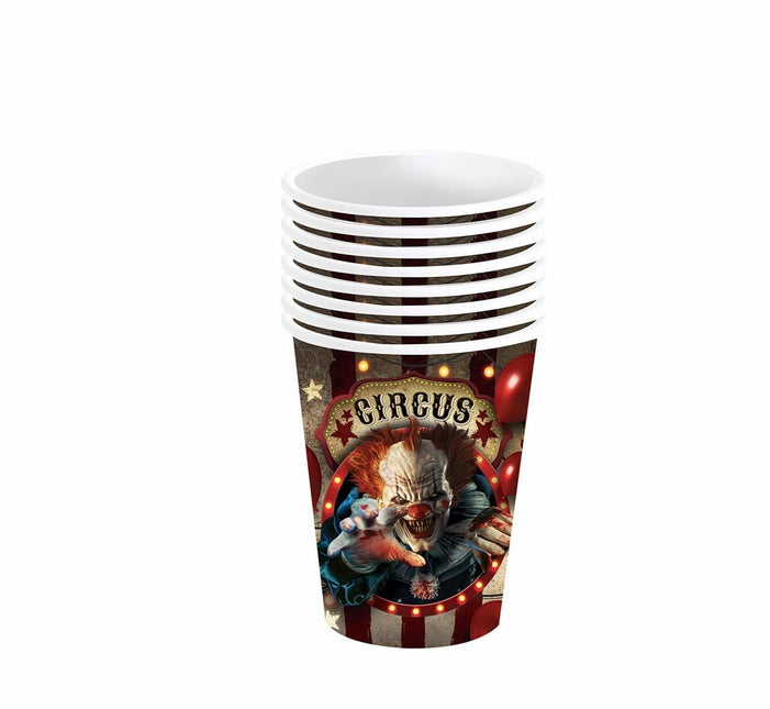 Halloween Becher Clown 240ml 6 Stk.
