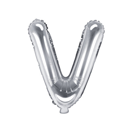 Folienballon Buchstabe V Silber Leer 35cm