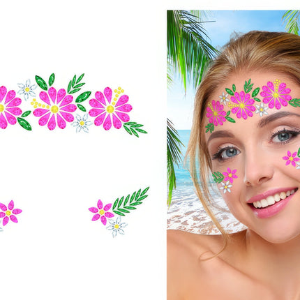 Gesichtsaufkleber Blumen