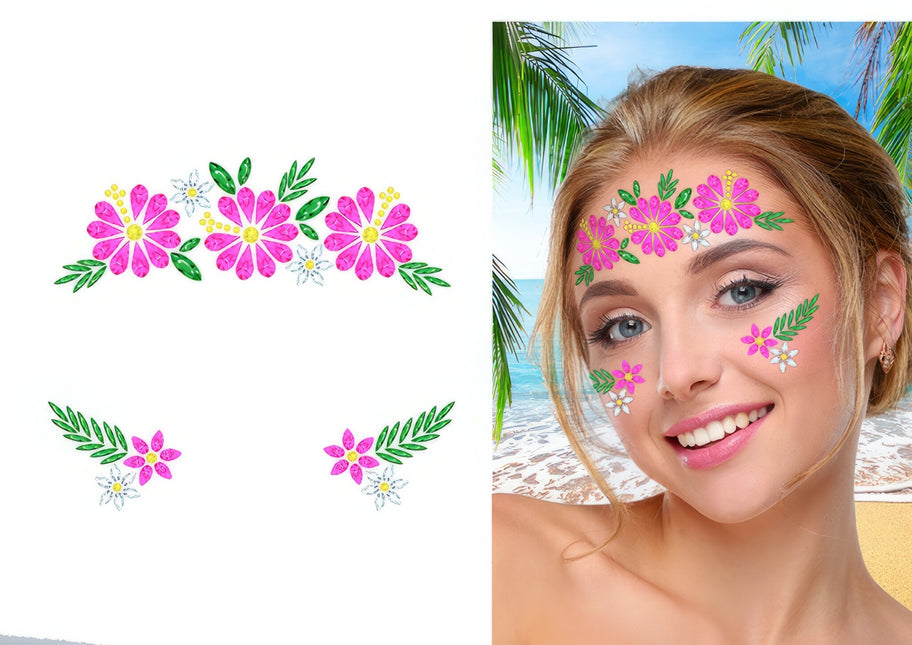 Gesichtsaufkleber Blumen