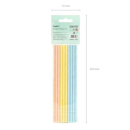 Papierstrohhalme Bunt 19,5cm 10Stk.