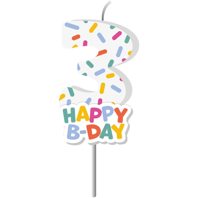 Happy Birthday Kerze 3 Jahre 7cm