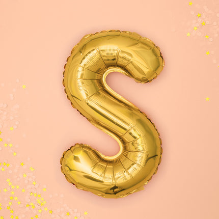 Folienballon Buchstabe S Gold Leer 35cm
