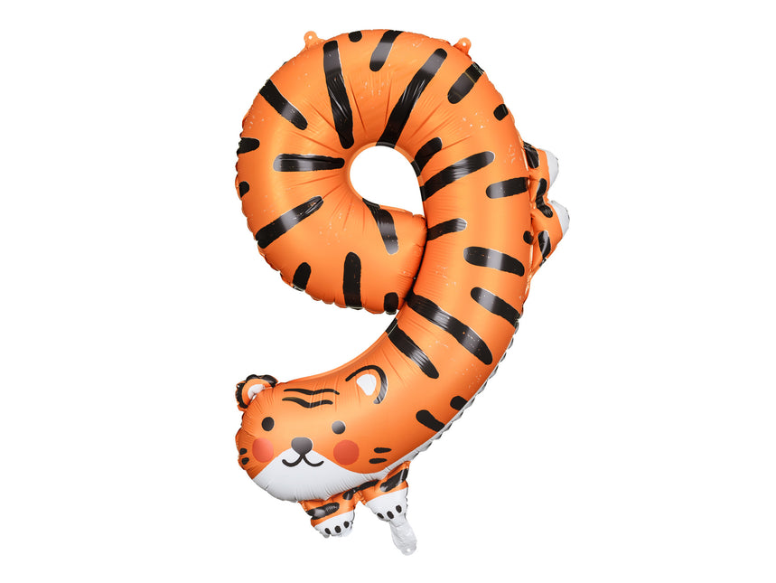 Heliumballon 9 Jahre Tiger Leer 76cm