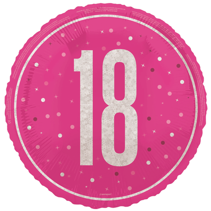 18 Jahre Helium Ballon Rosa Leer 45cm