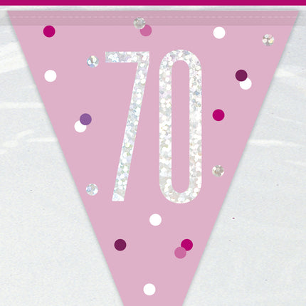 Girlanden 70 Jahre Rosa 2.74m