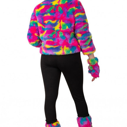 Pelzmantel Camouflage Regenbogen