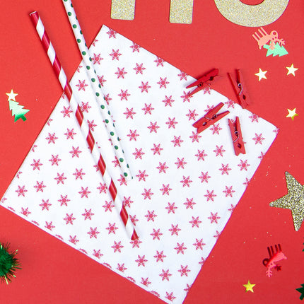 Papierstrohhalme Rot Weiß 19,5cm 10 Stk.