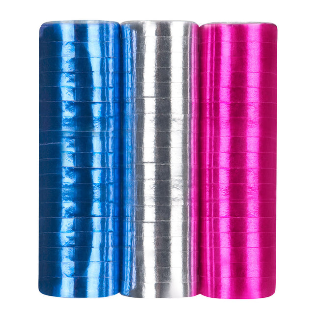Farbiges Serpentinpapier 4m 3Stück