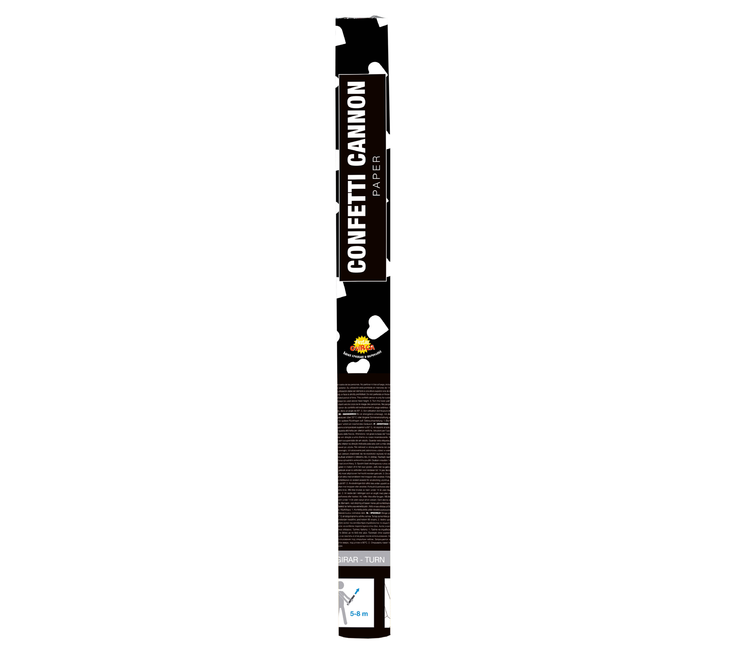 Konfettikanone Weiße Herzen 40cm