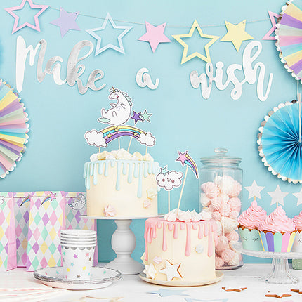 Cupcake Toppers Stern Silber 6 Stk.