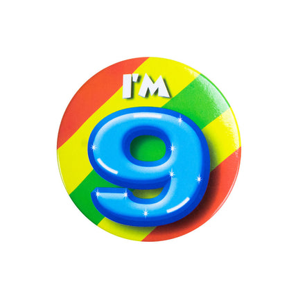 Ich bin 9 Button 9 Jahre 5.5cm