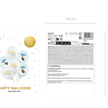 Baby Luftballons Blau 30cm 6Stk