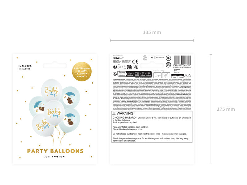 Baby Luftballons Blau 30cm 6Stk