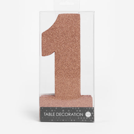Rose Gold Tischdekoration Figur 1 Glitter 20,5cm