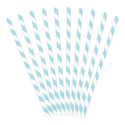 Papierstrohhalme Blau 19,5cm 10Stk.