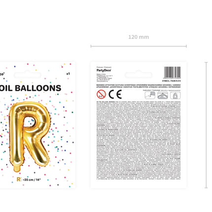 Folienballon Buchstabe R Gold Leer 35cm