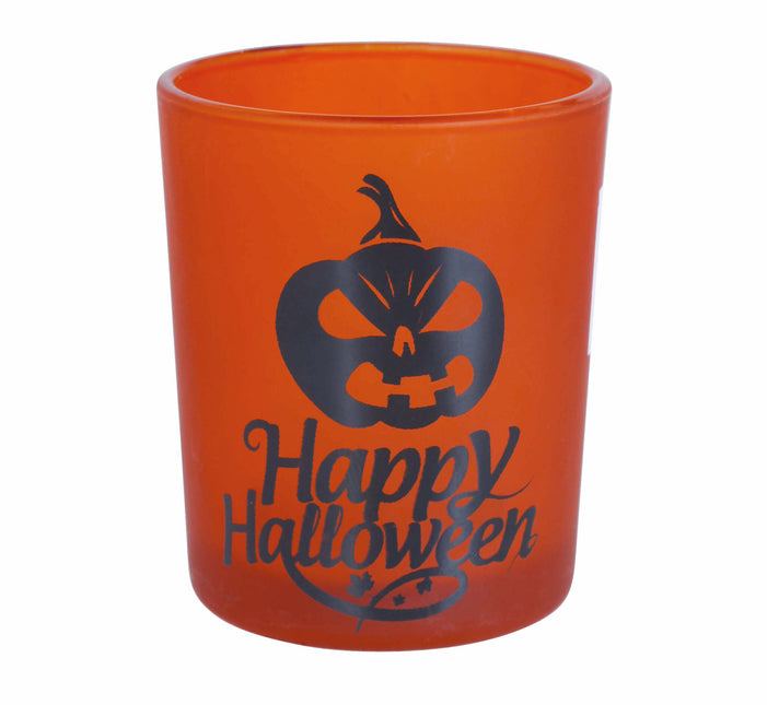 Orangefarbene Halloween-Tassen Happy Halloween