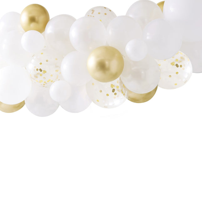 Ballonbogen Gold/Weiß Hausgemachtes Set