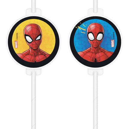 Spiderman Papierstrohhalme 4 Stk.