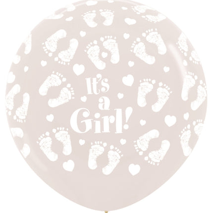 Ballons It's a Girl Fußabdruck Klar 91cm 2St.