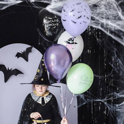 Schwarz-goldener Halloween-Hexenhut