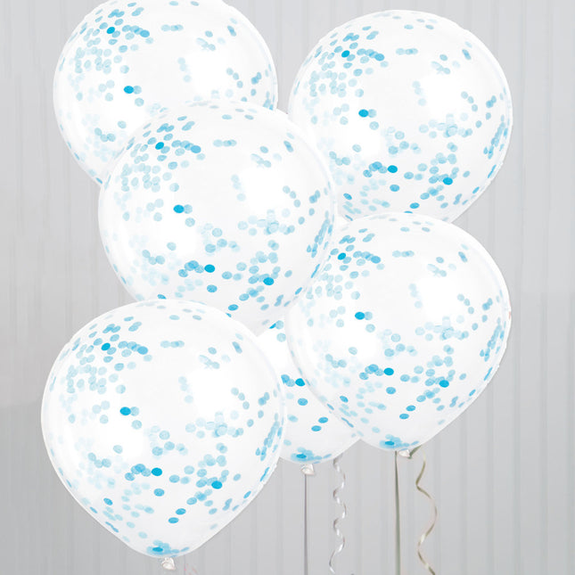 Konfetti Ballons Hellblau 30cm 6Stk