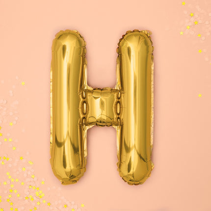 Folienballon Buchstabe H Gold Leer 35cm