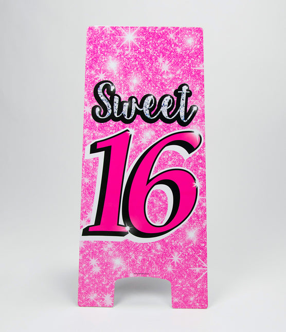 Warnschild Sweet 16 Pink 62,5cm