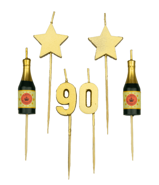 Kerzen 90 Jahre Champagner 17,5cm