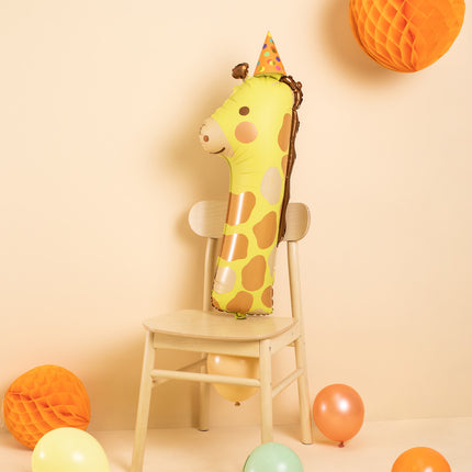 Heliumballon 1 Jahr Giraffe Leer 82cm