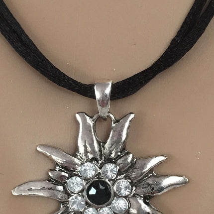 Oktoberfest Halskette Schwarz Silber Damen