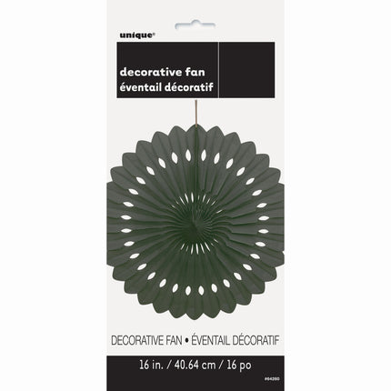 Papierfächer Schwarz 40cm