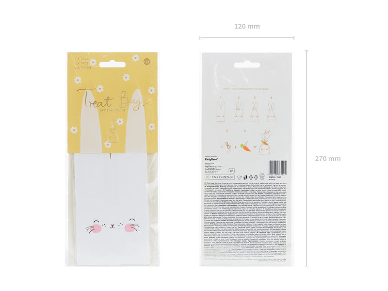 Partytüten Kaninchen 22,5cm 6Stk