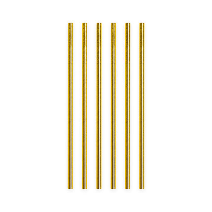 Goldene Strohhalme aus Papier 19,7 cm 20 Stk.