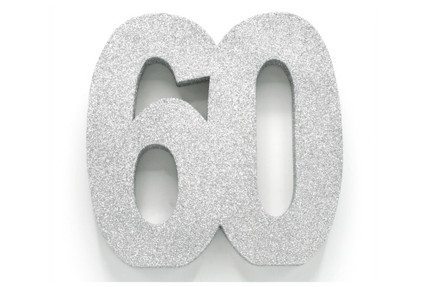 Silberne Tischdekoration Figur 60 Glitter 20,5cm