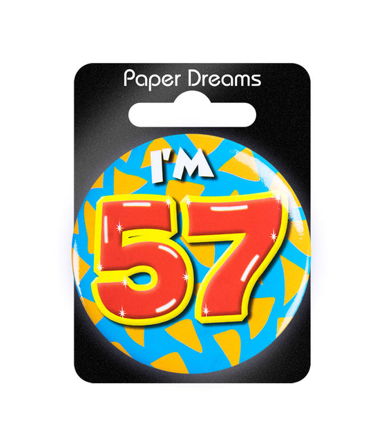 Ich bin 57 Button 57 Jahre 5.5cm