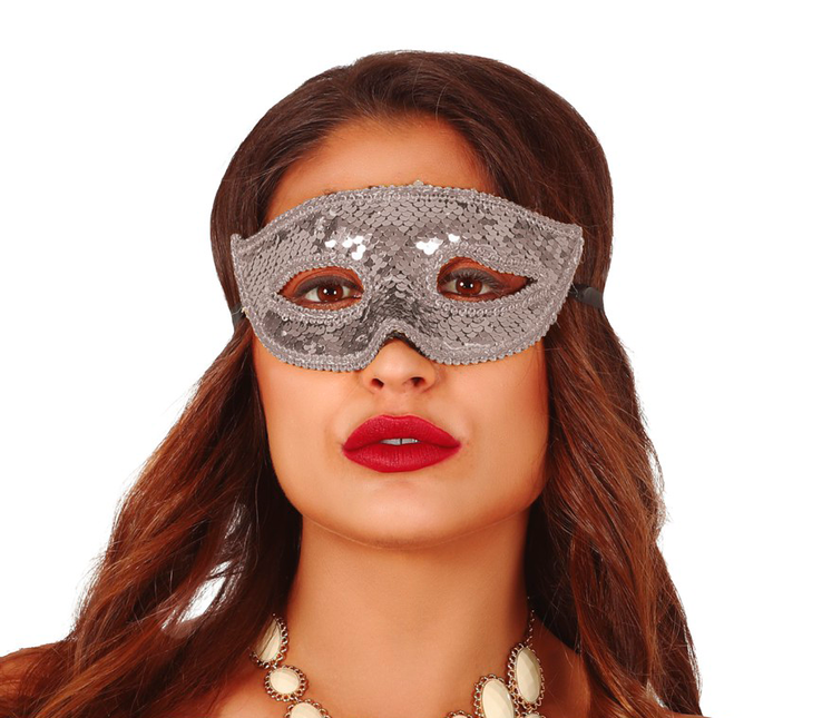 Silberne Maske Pailletten