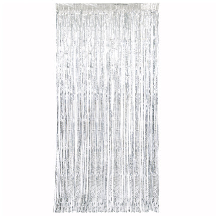 Silberner Türvorhang Metallic 2m