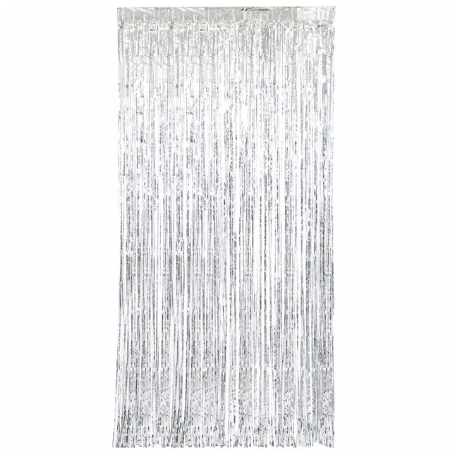 Silberner Türvorhang Metallic 2m