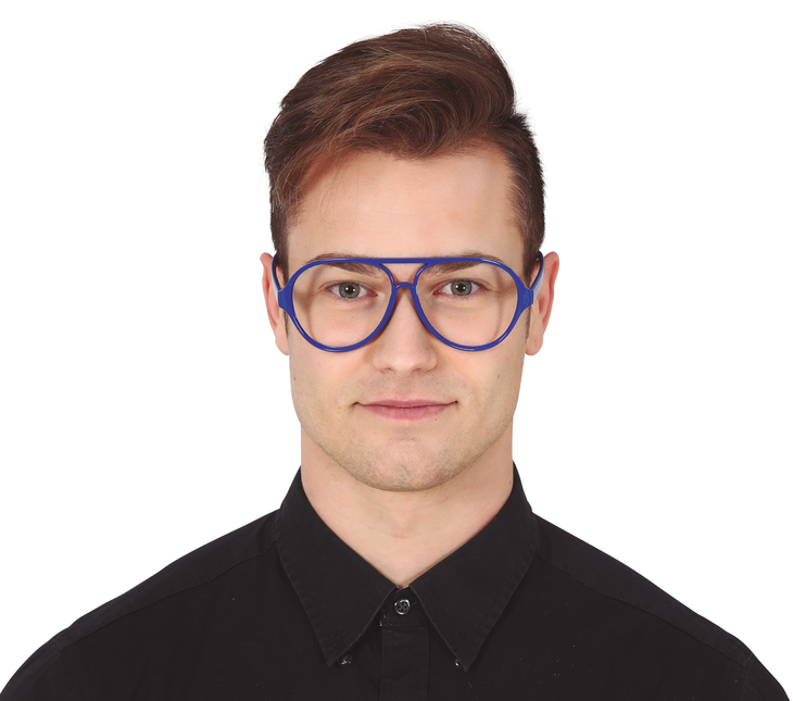 Blaue Brille ohne Brille