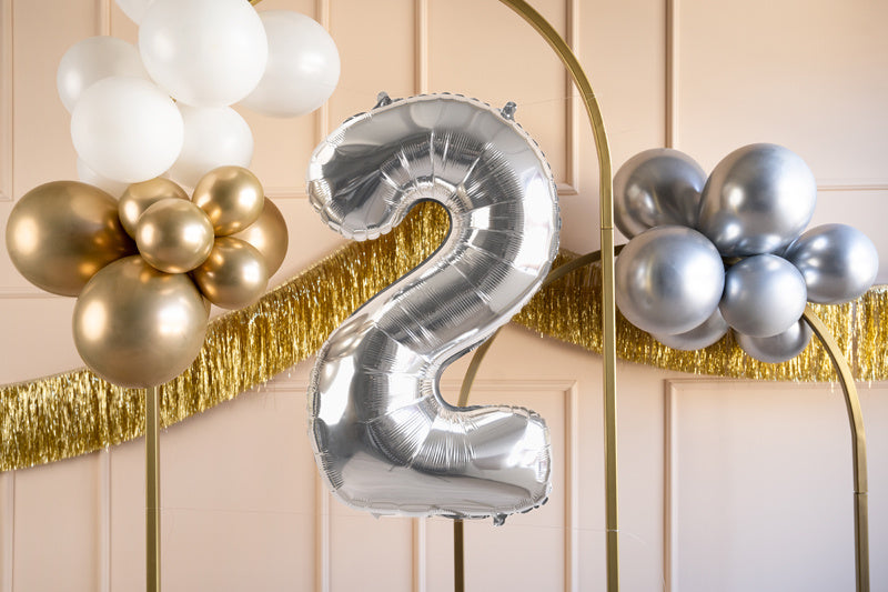 2 Jahre Figur Ballon Silber Leer 72cm