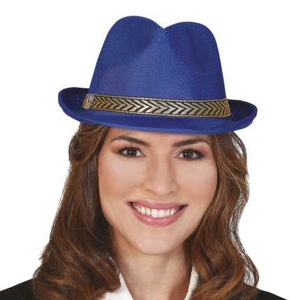 Blauer Gangsterhut