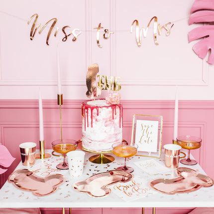 Hochzeitsgirlande Miss to Mrs, Rose Gold 76cm