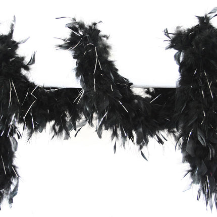 Schwarz Silber Boa Lang 1,8m